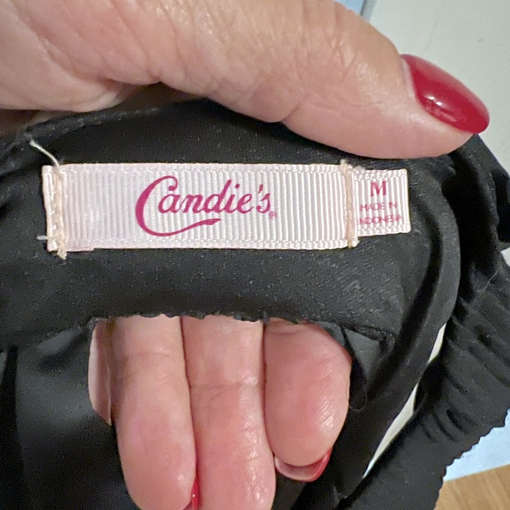 CANDIE’S Textured Pleated Sleeveless Back Bow LBD—SZ. Medium - Picture 7 of 7